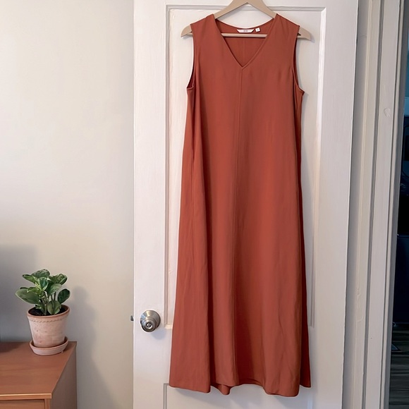 Uniqlo Rust Linen Dress with Belt - M - Picture 2 of 4